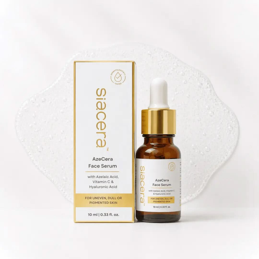 Siacera AzeCera Face Serum - product bottle showing texture and consistency