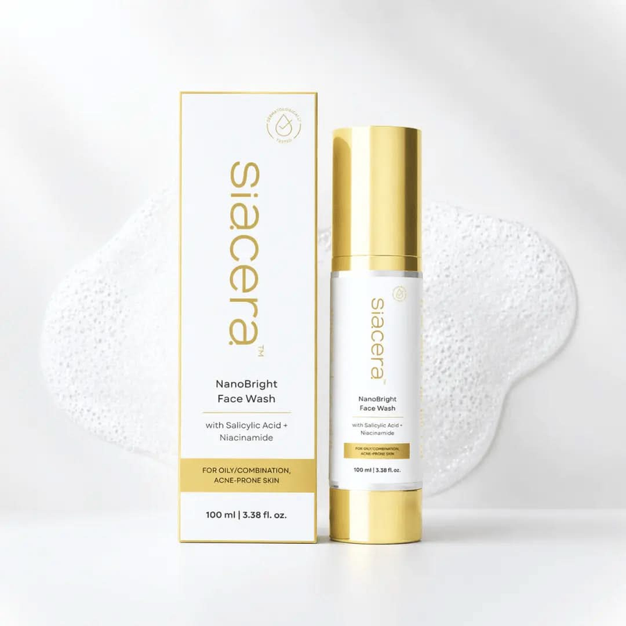 Siacera NanoBright Face Wash - Acne-prone oily skin cleanser, formulated with Salicylic Acid + Niacinamide