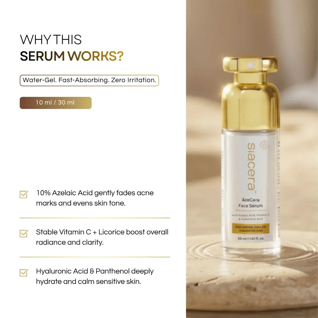 Siacera AzeCera Face Serum - fragrance-free dermatologist-tested skincare