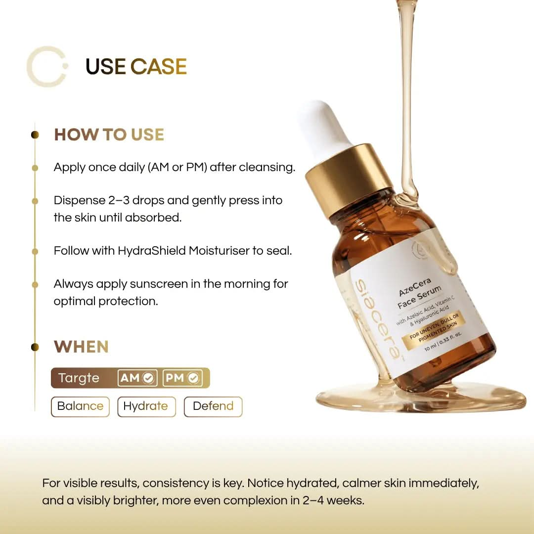 Siacera AzeCera Face Serum - results and benefits visualization