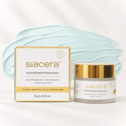Siacera HydraShield Moisturiser - product bottle showing texture and consistency