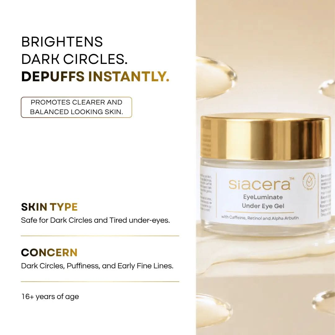 Siacera EyeLuminate Under Eye Gel - model applying product to face